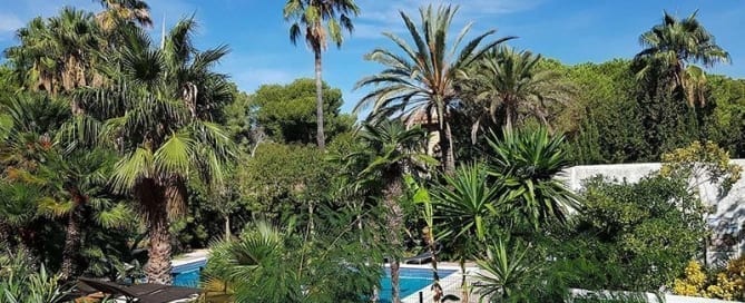 nudist swimming pool in a secluded graden at la Casa Dorada